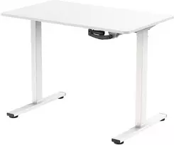 Rankiniu būdu reguliuojamo aukščio rašomasis stalas Spacetronik Moris 113WW, 100 × 60 cm, baltas