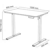 Spacetronik Elektrinis rašomasis stalas su aukščio reguliavimu, 120 × 60 cm, juodas