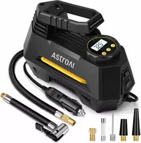 AstroAI nešiojamas automobilinis kompresorius, 12 V skaitmeninis padangų pripūtėjas, 100 psi, geltonas