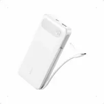Anker 20000 mAh 87 W powerbankas su integruotu USB-C kabeliu, 2x USB-C ir USB-A, baltas