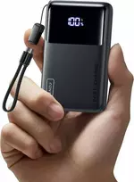 INIU P61-E1 45 W 10000 mAh itin plonas powerbankas su USB-C ir USB-A, juodas