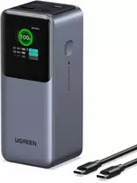 UGREEN Nexode PB721 130W 20000 mAh išorinis USB-C/USB-A power bank su TFT ekranu, pilkas
