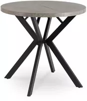 Mebel Elite Išskleidžiamas apvalus stalas, 80–160 cm, betono ir juodos spalvos