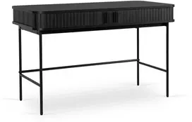TV staliukas Mebel Elite Rašomasis stalas su rievėtu dizainu, 120 × 60 cm, juodas