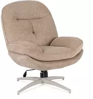 Mebel Elite Poilsio fotelis MESA, pasukamas 360°, 75 × 90 × 100 cm, smėlio spalvos