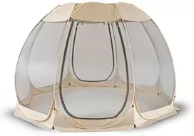 Lauko baldų komplektas Mebel Elite Sodo pavėsinė CAMA, 395 × 395 cm, smėlio ir juodos spalvos