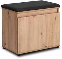 Mebel Elite Batų spintelė su sėdimąja dalimi, 60 cm, artisan ąžuolo / grafito