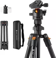 K&F Concept aliuminis fotoaparato trikojis, 163 cm, 4 sekcijos, 20 kg apkrova, rutulinė galvutė, K234A0+BH-28L