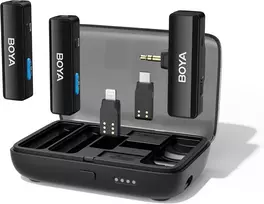 Boya belaidis lavalier mikrofonų sistema BOYALINK, 2 siųstuvai, USB-C, Lightning, 2.4 GHz