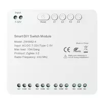 4 kanalų ZigBee perjungimo modulis su potencialiai laisvu DC 32V kontaktu Avatto ZWSMMD-4-32V