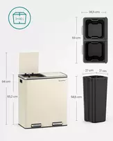 SONGMICS pedalinis atliekų rūšiavimo kibiras su 2 skyriais po 30 l
