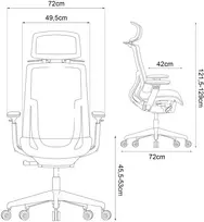 Spacetronik Ergonominė tinklinė kėdė su 3D porankiais, šviesiai pilka