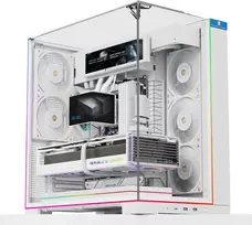 Thermalright ATX žaidimų korpusas su 8 ventiliatorių lizdais, LCD ekranu, A70 VISION Baltas