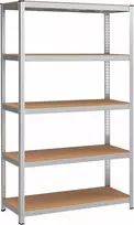 SONGMICS 5 lygių metalinės sandėliavimo lentynos, 2 vnt., 120 x 60 x 200 cm GLR060E02