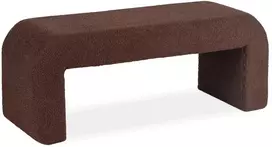 Mebel Elite Pufas MEBELELITE DELINO, buklė audinys, 122 × 45 × 48,5 cm, rudas
