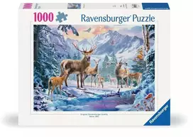 Ravensburger dėlionė „Elniai žiemos miške“, 1000 det.