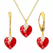 Diamond Sky Jewelry Sidabrinis papuošalų rinkinys moterims „Cute Valentine (Light Siam)“ su Swarovski® kristalais