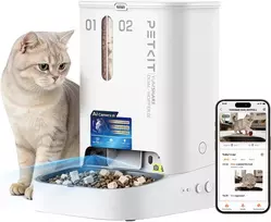 PETKIT automatinė dvigubo bunkerio 5 l ėdalo šėrykla su 1080P kamera katėms ir šunims P592