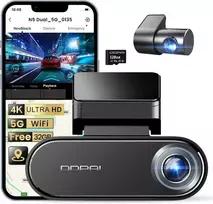 ddpai dviejų kanalų automobilinė vaizdo kamera N5 Dual 4K ir 1080p su GPS