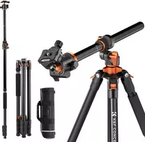 K&F CONCEPT aliumininis fotoaparato trikojis 230 cm su rutuline galvute ir monopodu KF09.119