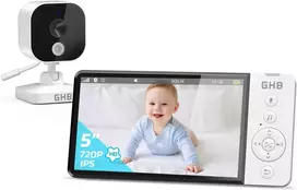 GHB elektroninė auklė su 5 col. 720p ekranu ir 2,4 GHz FHSS ryšiu ABM700D