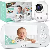 GHB vaizdo auklė su 5 colių 720P HD IPS ekranu ir 5000 mAh baterija BM5G10L