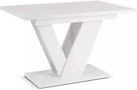 Mebel Elite Išskleidžiamas stalas, 120–160 cm, balto marmuro spalvos