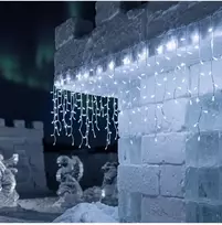Girlianda-varvekliai su blykste 15m. 300LED šaltai balta