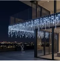 Girlianda-varvekliai su blykste 22m. 500LED šaltai balta spalva