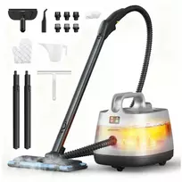 Garų valytuvas Aspiron AS-CA019, 2000 W, 1,5 l, 4 bar, su grindų šepečiu ir priedais, sidabrinis