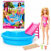 Barbie lėlė su baseinu, čiuožykla ir aksesuarais, HRJ74