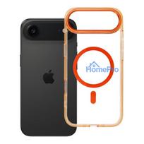 Case for iPhone 17 AIR Frame Clear Hybrid Mag Cover compatible with MagSafe hermes orange