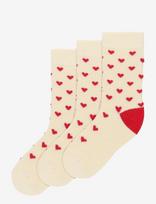 Minipop - Minipop Bamboo Heart Socks 3 Pack - Kojinės - Raudona