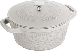 Emaliuotas ketaus puodas Staub, Ø20 cm, 2.3 l, balta sp.
