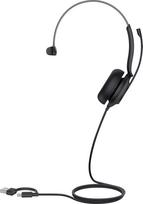 Laidinės ausinės Yealink UH35 Mono Teams USB-C/A 1308165, juoda sp.