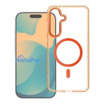 Case for Samsung S26 Frame Clear Hybrid Mag Cover compatible with MagSafe hermes orange