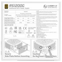 Lian Li RS Series 80 PLUS gold Power Supply, ATX 3.1, modular - 1,200 Watts, with RS Hub, white