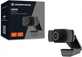 Conceptronic AMDIS 1080P Full HD-Webcam mit Mikrofon - 2 MP - 1920 x 1080 Pixel - 30 fps - 1280x720@30fps,1920x1080@30fps - M-JPEG,YUV - Manuell (AMDIS01BNEUE VERSION)