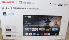SALE OUT. Sharp 75JP7265E 75" (189cm) 4K Ultra HD QLED MiniLED Google TV, HARMAN/KARDON Speaker System | SALE OUT. Sharp 4K QLED TV | 75JP7265E | 75 | Smart TV | Google TV | UHD | DAMAGED PACKAGING 75JP7265ESO | 2000001430798