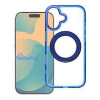 Case for iPhone 15 Pro Frame Circle Stand compatible with MagSafe navy blue