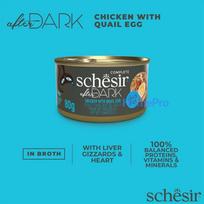 SCHESIR After Dark Chicken fillet with quail egg in broth - wet cat food - 80g
