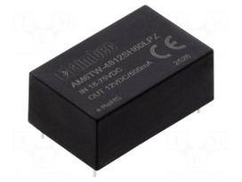 Converter: DC/DC | 6W | Uin: 18÷75VDC | Uout: 12VDC | Iout: 500mA | DIP24