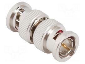 Adapter | BNC male,both sides | PTFE | 75Ω | phosphor bronze | nickel