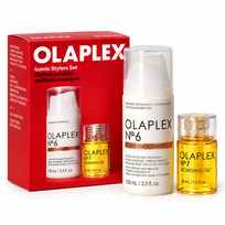 OLAPLEX Iconic Stylers – plaukų glotninimo ir apsaugos nuo karščio rinkinys, 100 ml + 30 ml