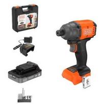 Black Decker smūginis veržliasukis BLIM78E1K-QW, 18V, 220Nm, 3200rpm, 1/4" hex, be šepetėlių, 2.5Ah akumuliatorius, 1A įkroviklis