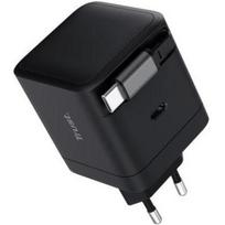 Trust sieninis įkroviklis Maxo 65W Retractable USB-C PD 25805, 65W, 20V, 5V, 1x USB-C, 0,67m, Power Delivery, greitasis įkrovimas