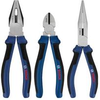 Bosch Professional 1600A039RF replių rinkinys, 3 vnt., chromo-vanadžio plienas, kombinuotos replės, įstrižinės replės