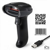 Qoltec Brūkšninių kodų skaitytuvas 52751, 1D 2D QR EAN, USB Type C, CMOS, 4 mil, 20 cm, IP52, 1,5 m, garsas, šviesa