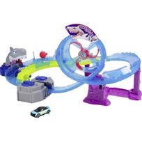 Dickie Toys lenktynių trasa White Shark 203338002, 33x80x31 cm, su kilpa, šviesos ir garso efektais, metalinis automobilis