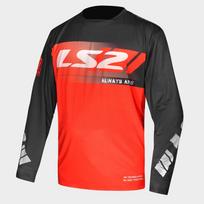 LS2 GRAVEL JERSEY BLACK RED marškinėliai - XL